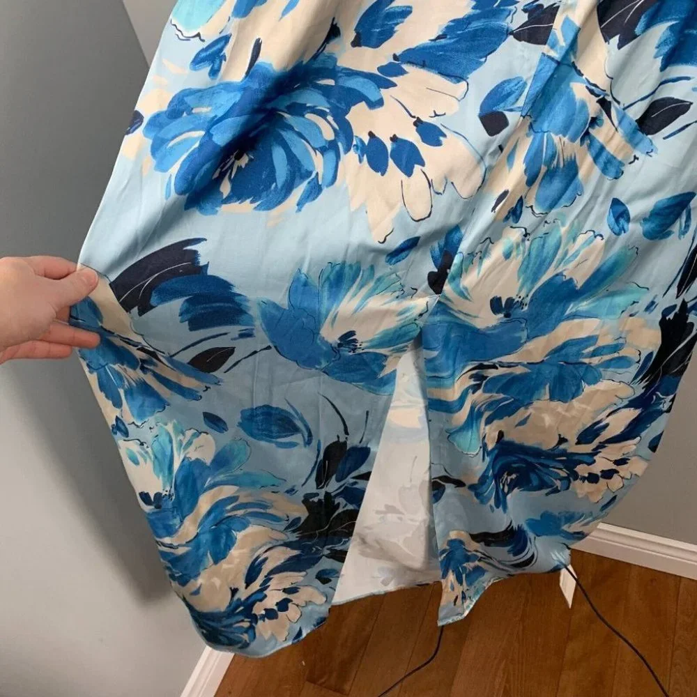 Abercrombie & Fitch Blue Floral Midi Dress - Picture 10 of 14